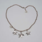 Carica l'immagine nel visualizzatore di Gallery, Collana Costellazione CACAO Jewels in ottone placcato palladio con stelle e labradorite naturale.
