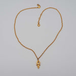Carica l'immagine nel visualizzatore di Gallery, Vista generale della Collana Fiamma CACAO Jewels in ottone placcato in oro 18 carati della Collezione Flavia.
