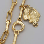 Carica l'immagine nel visualizzatore di Gallery, Dettaglio della catena e del collegamento con il pendente del Bracciale Ventaglio.
