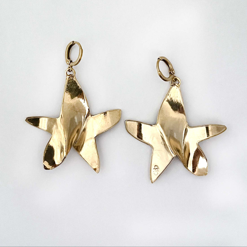 orecchini stella, gold star, bijoux, anallergici, nickel free, made in Italy