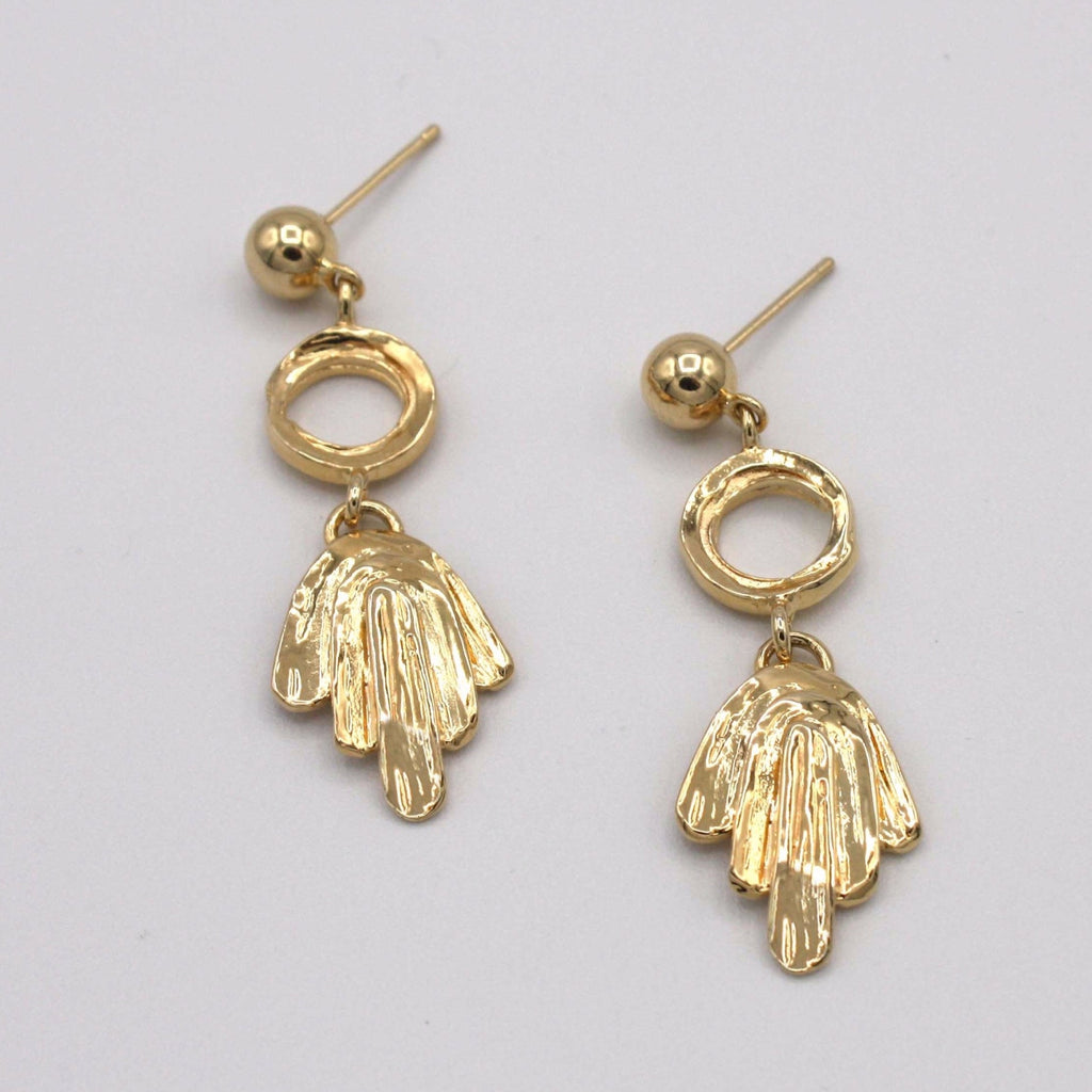 orecchini ventaglietto, cacao jewels, palme, ispirazione gioielli anni 50 americani, eleganti, pendenti